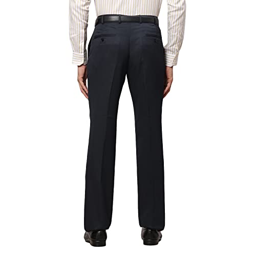 Image of Park Avenue Men's Polyviscose Blend Twill Pattern Smart Fit Flat Front Formal Trouser