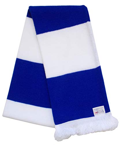 Arena Scarves Huddersfield Town Fans Royal Blue and White Traditional Bar Scarf, White, Blue - Image 4
