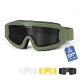 VOZAPOW Airsoft Goggles OTG, ANSI Z87.1+ Anti-Fog Tactical S...
