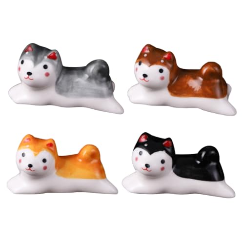 4pcs Shiba Inu Chopstick Rest Chopstick Holder Rest Fork Spoon Racks Lovely Chopsticks Holder Chopsticks Holders Chopstick Rests Dog Table Decor Ceramic Chopstick Stand