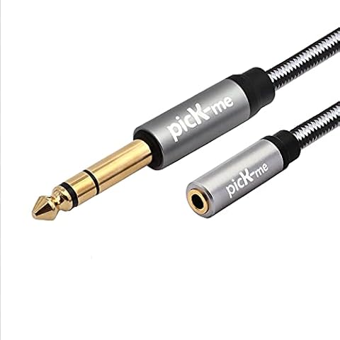 Oluote AUX Cord,6.35mm 1/4" TRS Male to 3.5mm 1/8" TRS Female Professional Audio Cable, Stereo Audio Jack Plug Wire Cord with Gold Plated Connector (0.2M/0.65FT) Cover