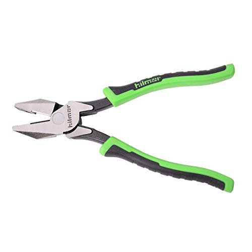 Hilmor 8-1/2" Lineman's Pliers With Rubber Handle Grip, Black & Green, Lp85 1885399 #TOP1