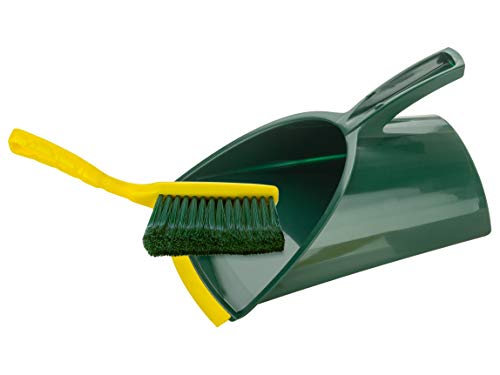 BÜMAG eG Krallen-Kehrgarnitur 2-teiliges Set aus Kunststoff-Schaufel und Krallen-Handfeger- GRÜN/GELB