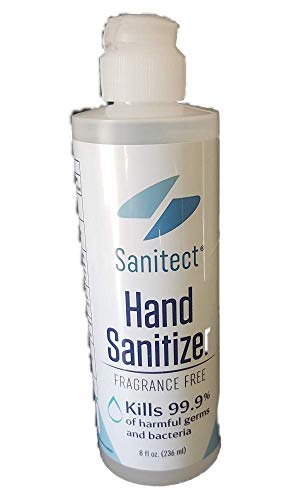 Sanitect Instant Hand Sanitizer Liquid With Aloe, Fragrance Free, 8 Oz, 65% Alcohol Antimicrobial Hand Sanitizer With Glycerin And Aloe 3-Pack #TOP7