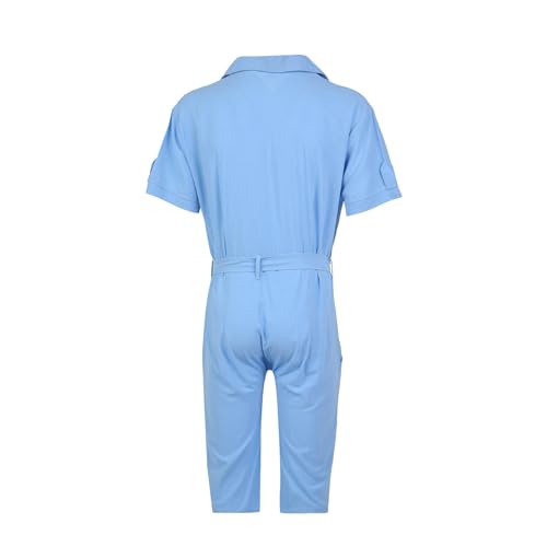 Mono de verano para hombre de lino y algodon con cinturon ajustable elegante 2