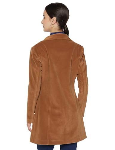 Image of Qube By Fort Collins Women's Knitted Hip Length Tweed Blazer - Stylish, Versatile, And Elegant For Office Or Casual Wear