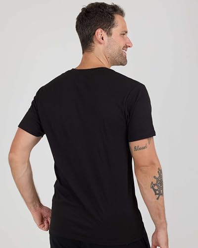 Real Essentials 4 Pack: Men's Cotton Performance Short Sleeve Crew Neck Pocket T-Shirt Athletic Top (Available in Big & Tall)3