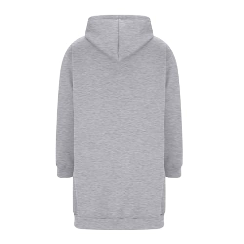 Herbstjacke Damen Modisches Einfarbig Hoodie Jacke Lang Wintermantel mit Kapuze Herbst Winter Fleecejacke Langarm Übergangsjacke Plus Size Kapuzenpullover Zipper Kapuzenjacke mit Taschen Winterjacke