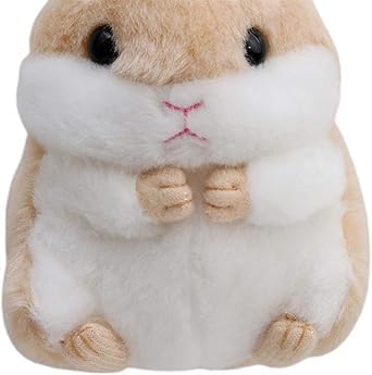 Cute Khaki Plush Hamster Keychain Charm, Decorative Accessory for Wallets, Backpacks, Handbags and Car Interiors, Soft Stuffed Animal Pendant - Image 2