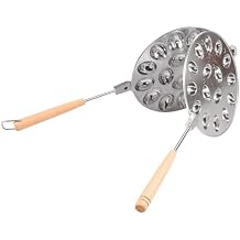 Walnut Cookie with Wood Handle 16 Holes Walnut Cookie Maker Nonstick Oreshki Maker Efficient Walnut Pastry Nut Cookies Maker Cookie Assorted Maker for Baking Cookies US16 holes,silver