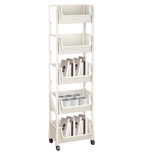 Organizador de Carrito rodante,Carrito rodante de Varios Niveles | Carro rodante para Almacenamiento de Libros Multicapa,Carro de organización Multifuncional para Sala de Estar y habitación de niños,