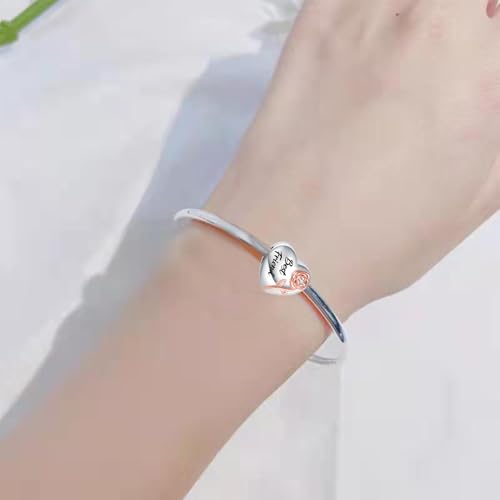 Abalorio de rosa elevada compatible con pulseras Pandora para mujer 5