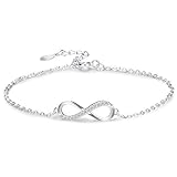 endlos ❤ MATERIALIEN: Dieses Armband ist aus hochwertigem 925er Sterlingsilber und Zirkonia gefertigt und hat die Produktqualifizierungszertifizierung bestanden. Das Armband ist platiniert, hypoallergen und für empfindliche Haut geeignet, sodass Sie das Produkt mit Vertrauen kaufen können. Das Armband kann im Alltag, in der Schule, im Büro, bei Terminen, Abendessen, Partys und anderen besonderen Anlässen getragen werden und ist auch das perfekte Modeaccessoire für jede Frau