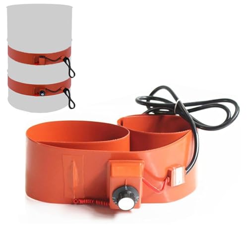 Manta calefactora, Calentador eléctrico para bidones metálicos - Cinturón Calefactor de Silicona con termostato Ajustable Calentar Miel, Aceite y Cubos - Diseño Duradero y FL