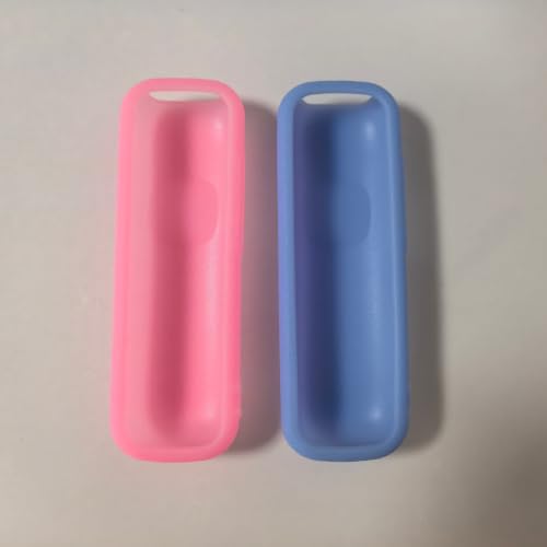 Image of 2 Pack Remote Cover for Roku, Battery Cover for TCL Roku Smart TV Steaming Stick Remote, Silicone Remote Case for Roku Universal Protective Controller Sleeve Skin Glow in The Dark Pink Blue