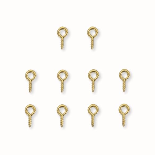 ミルティクラフト 基礎金具 ヒートン アクセサリーパーツ お試し用 10個セット (ゴールド 8mm)（Amazon）