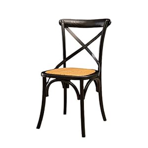 Biscottini Eetkamerstoelen in landelijke stijl, meubels in landelijke stijl, 84 x 42 x 46 cm, keukenstoelen van hout, rotanstoelen, eetkamermeubel, vintage bistro, retro keukenmeubel, eettafelstoelen