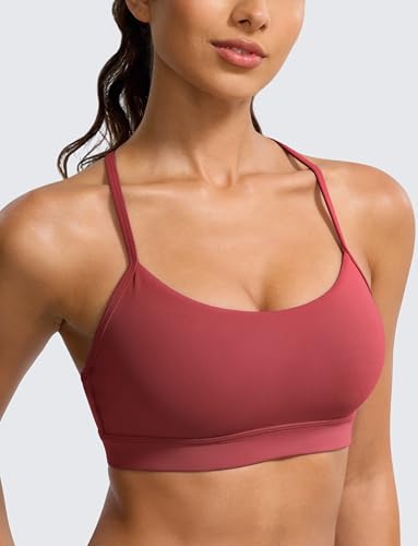 Image of BAYDI Clouduxi Y Back Sports Bra for Women - Padded Racerback Spaghetti Strap Low Impact Workout Yoga Bra, A-C Cups