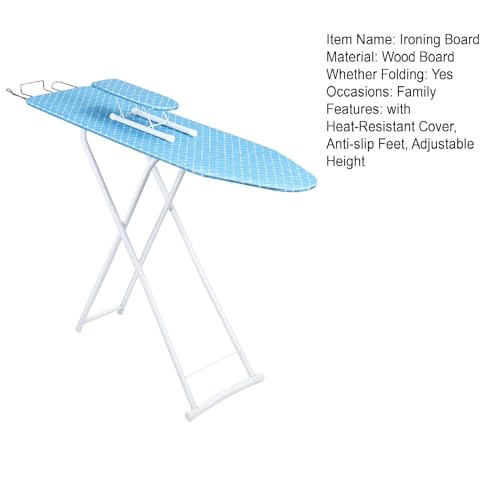 42 inch Ironing Board, Iron Board with Stainless Steels Iron Rest,Ironing Table Height Adjustable,Collapsible, Space Savier Ironing Table (Blue A) - Image 9
