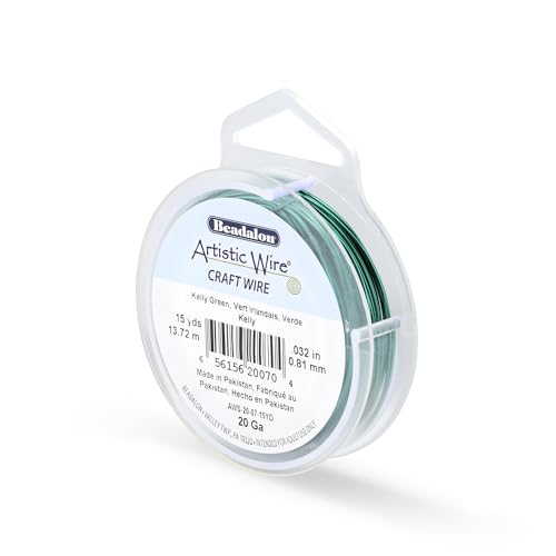 Image of Artistic Wire, 20 Gauge Tarnish Resistant Colored Copper Craft Wire, Kelly Green, 15 yd