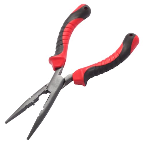 YQANDL Fishing Pliers – High Carbon Manganese Steel Fish Hook Remover Tool with Tungsten Cutters – Fishing Gripper, Split Ring Pliers, Fishing Gear for Saltwater & Freshwater