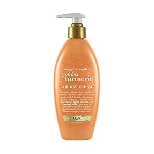 OGX-Strength-Length-Golden-Turmeric-Anti-Frizz-Air-Dry-Hair-Cream-with-Coconut-Milk-to-Nourish-Hair-Leave-In-Moisturizing-Hair-Treatment-to-Smooth-Frizzy-Hair-6-oz OGX Strength & Length + Golden Turmeric Anti-Frizz Air Dry Hair Cream with Coconut Milk to Nourish Hair, Leave-In Moisturizing Hair Treatment to Smooth Frizzy Hair, 6 oz