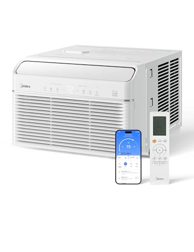 Midea Inverter Window Air Conditioner with Heat – Quiet Window AC Unit and Heat Combo with Dehumidifier – Cools up to 550 Sq. Ft. – Energy Star Rated, Smart Control, Remote, 12,000 BTU