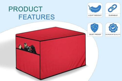 Image of The Furnishing Tree Polyester Waterproof & Dustproof Printer Cover - Compatible with Auto Duplex Laser Brother DCP-L2640DW Printers, Red , Dimensions in DxWxH - ( 40x42x26 CM)