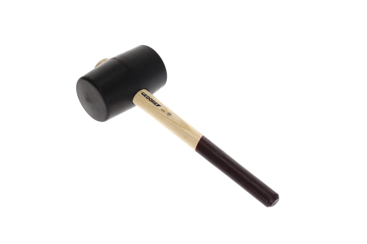 GEDORE Maillet caoutchouc avec manche en bois, Maillet en cuir, Ø 90 mm, Marteau avec manche en frêne, Avec 2 tables plates, Outil, Forgé, 226 E-4