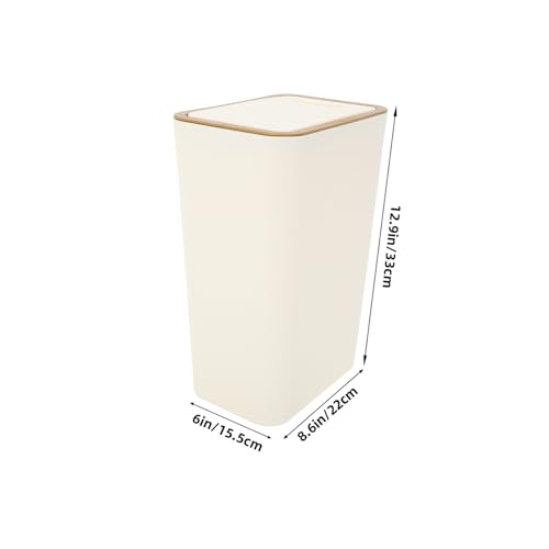 Caneca de basura pequeña Zerodeko 10.5L crema con tapa miniatura 2