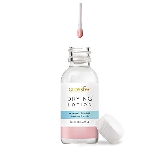 Glossiva Drying Lotion, Acne Spot Treatment Dries Out Pimples, Blemishes, Zits, and Clogged Pores - Overnight Solution Powerful Ingredients 1.23 Fl Oz