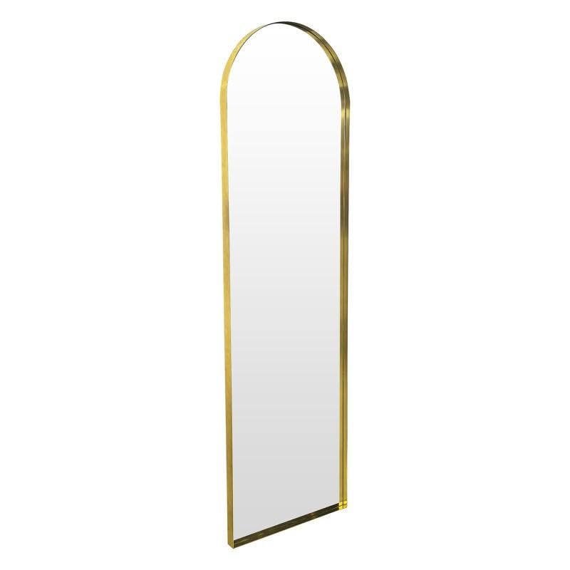 Miroir sur pied doré 170x50 cm en métal design vertical pour chambre