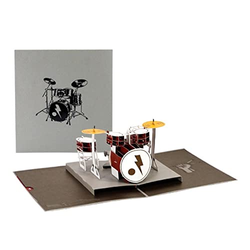3D 楽器ドラム グリーティングカード 封筒キット付き 祝福の招待状 子供用 キッズ ガールズ ボーイズ 誕生日 ホリデー グリーティングカード 誕生日用