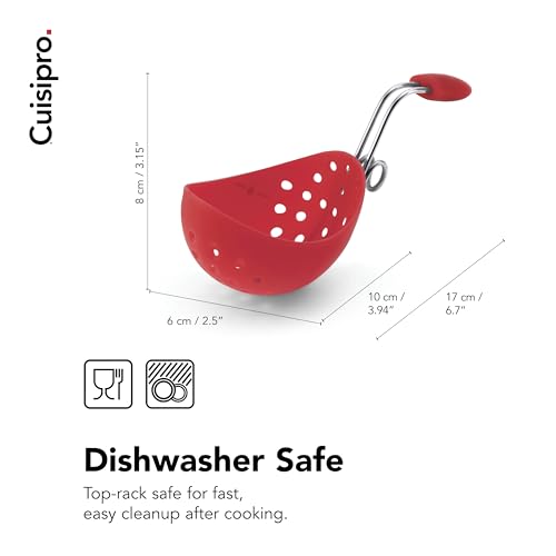 Cuisipro Silikon Eier Pochierer 2er-Set in Rot für perfektes Pochieren