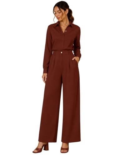 Image of FYLTR Women's Stretchable High Waist Wide-Leg Front Pleated Formal Trouser