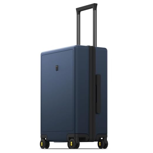 LEVEL8 Carry on Luggage Airline Approved, Carry-on Suitcases with Wheels, Lightweight Hardside Luminous Textured Luggage for Travel with Tsa Lock, 20 Inch, Navy