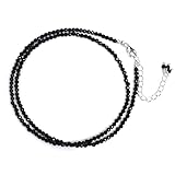 Natural Black Spinel Beaded Gemstone Choker Necklace,Faceted Beads, Birthstone Necklace, Energy...