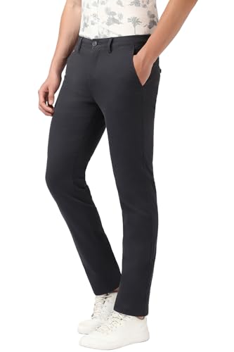 Image of Peter England Men's Slim Fit Mid Rise Super Premium Wrinkle Free Casual Trouser Chinos