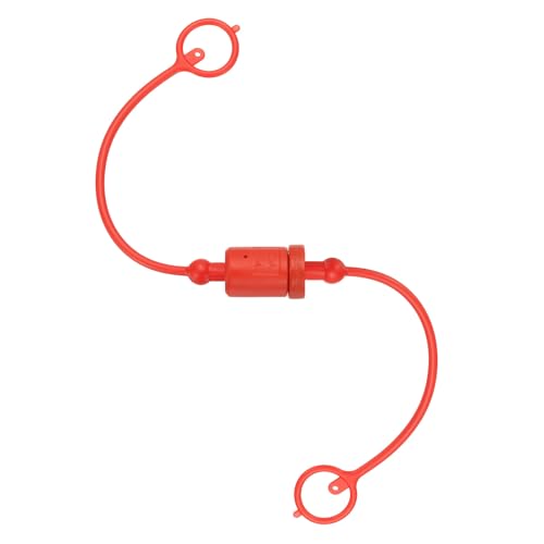 Image of PATIKIL 1 /4 inch ISO-A Hydraulic Coupler Male Dust Cap and Female Plug Cover, Set of 1 Rubber Quick Disconnects Port Plug Cover Fittings Red Cap with Retention Ring