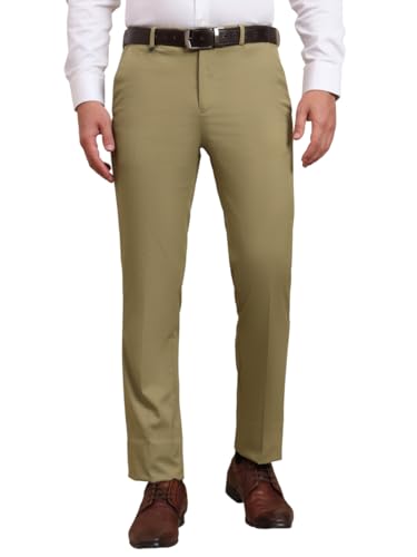 Image of SaintX Men's Premium Stretchable Formal Trouser with Techno Flex Waistband | Slim Fit | Italian Design | Triple Blend Special Fabric Pants | Office Wear /Executive Wear