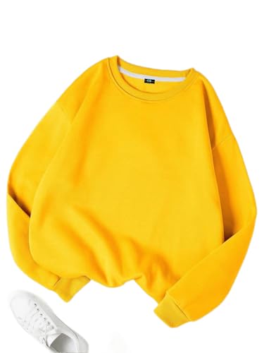 Image of SXV STYLE Solid Plain Unisex Cotton Oversized Baggy Sweatshirt