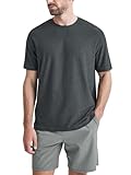 ODODOS Men's Performance T-Shirt - Stratum Tech Tee, Ultra Soft Moisture Wicking UPF 50+ Fitness Shirts - The Ascent Series, Charcoal Heather, X-Large