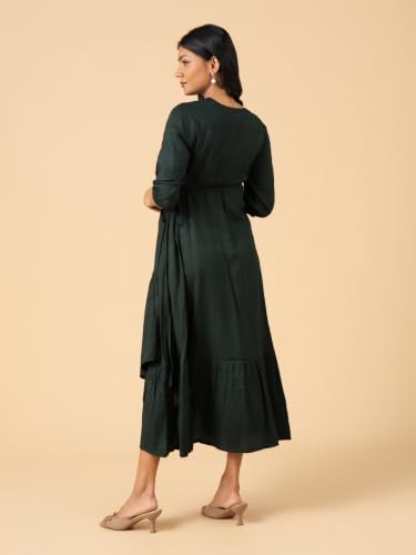 Image of The Mom Store Maternity and Nursing Wrap Dress for New Mom | Pre and Post Pregnancy Wear for Womens | Trendy Stylish Printed Friendly Dresses for Women | Comfortable