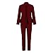 Blazer Sets Women 2 Piece Outfits Business Casual Outfits 2024 Dressy Casual Pant Suits Plus Size Wide Pants (Wine, XXL)
