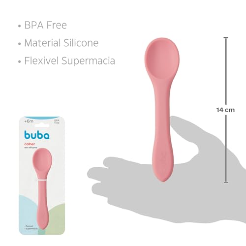 Kit Alimentação Bebê Buba: Pratinho com Ventosa, Bowl Silicone, Talheres Bambu, Babador Pega-Migalha