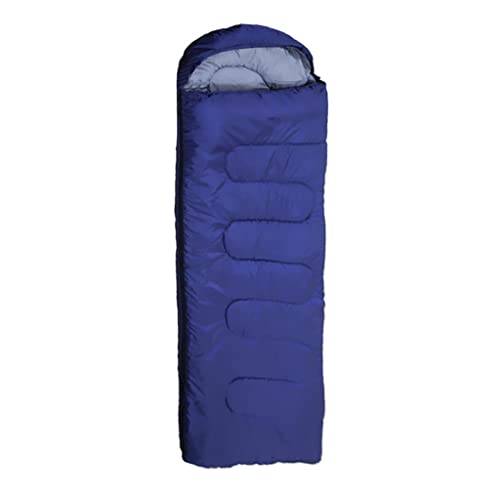 Luzhengyang Ultra Adult Hooded 3 Season Sleeping Bag for Camping Hiking, Portable Envelope Sleeping Bag with Comfortable Barrel Design, Weight and Warm Outdoor Gear - 0.7kg-Navy