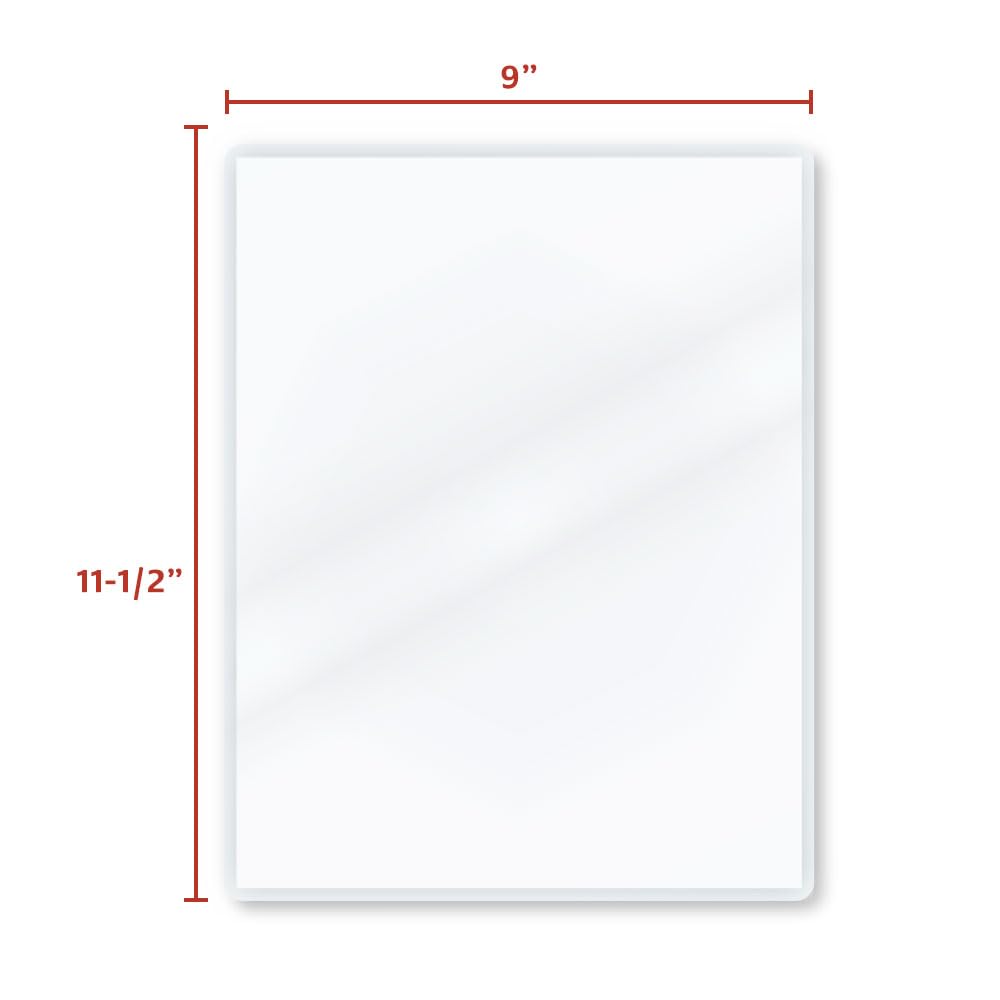TruLam 10 Mil Laminating Pouches with Rounded Corners | Letter Size | 9 in. x 11-1/2 in. | Glossy Finish | Premium Adhesive for High-Clarity | 2 Carriers Included | 50 Pack