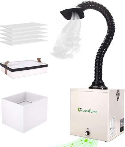 31dnXoDJpPL. SL500 Laser Fume Extractor Soldering: Ultra Strong 105W Suction 220m³/h, Solder Fume Extractor with 3-Stage Filter, Low Noise for Smoke Absorption 10W Laser Engrave 3D Printing Nail Salon (White)