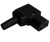 AERZETIX: Connecteur Prise fiche d'alimentation CEI IEC 60320 C13 Femelle 250V AC 10A coudée Droite pour Ordinateur imprimante Moniteur C42816