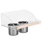 Solution d'alimentation spacieuse : grâce à son distributeur de nourriture pour oiseaux, cette mangeoire en acrylique pour perroquets offre un réservoir important, garantissant un accès continu à la nourriture sans remplissage fréquent. distributeur d'eau pour oiseaux de compagnie, mangeoire transparente